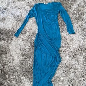 Teal body fitted body dress